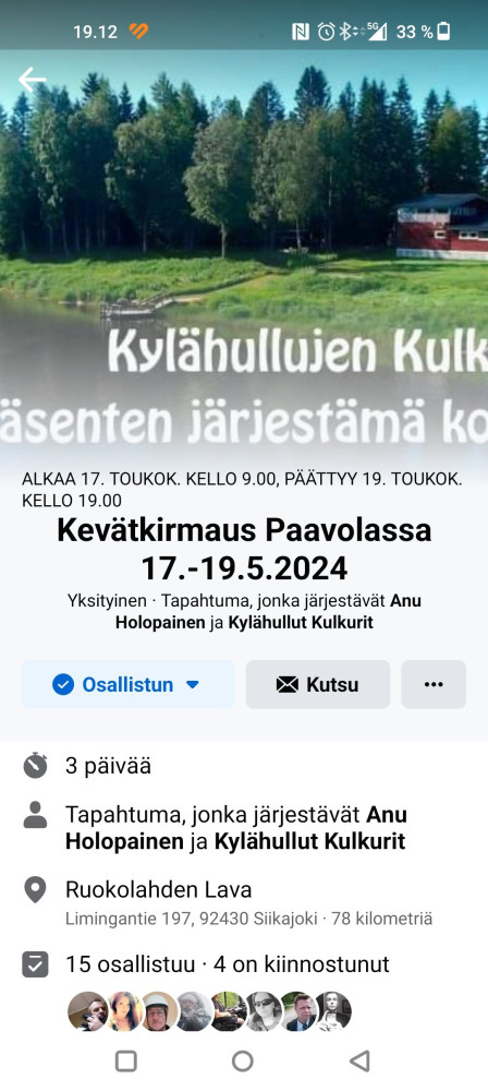 Screenshot_2024-03-08-19-12-17-49_a23b203fd3aafc6dcb84e438dda678b6.jpg (279.42 KiB) Katsottu 45379 kertaa Paavolassa ollut jo monena vuonna tapahtuma tuohon aikaan. Anu ja Reijo faseen jo laittanut että olisiko mahdollista Halsuaa vaihtaa eri viikon lopulle